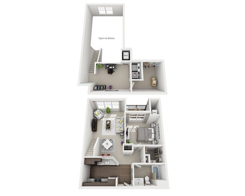 Floor Plan - One Bedroom Loft A1BL