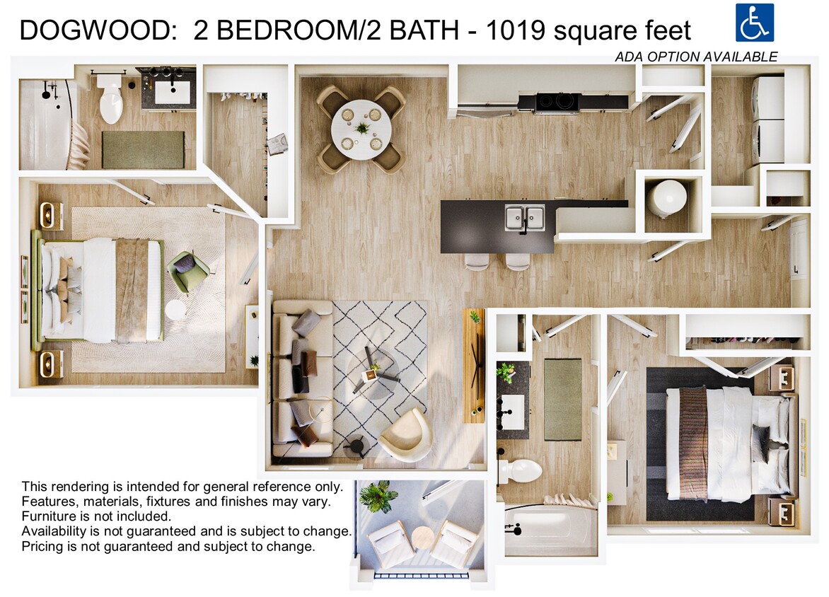 Floor Plan - 2 Bedroom 2 Bath