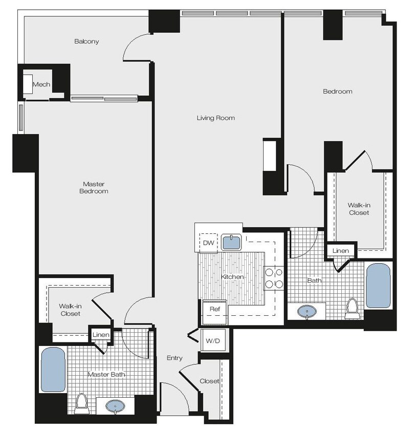 Floor Plan - 2 Bed/2 Bath - bc10