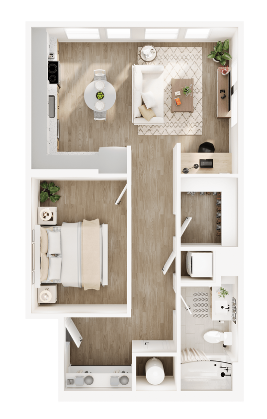 Floor Plan - PETTY SALOON  One Bed One Bath