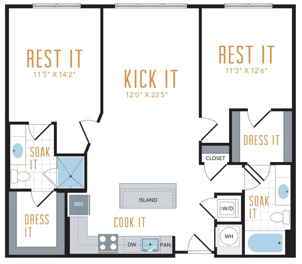Floor Plan - 2 Bed 2 Bath