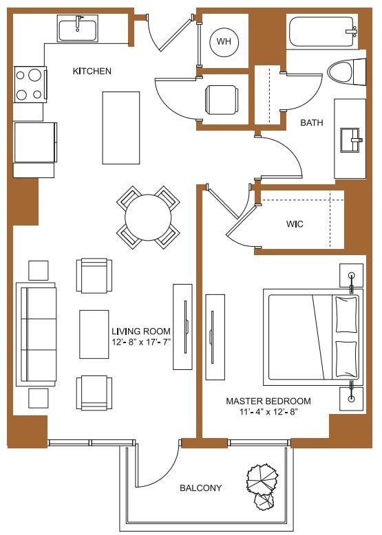 Floor Plan - 1 Bed/1 Bath-A3