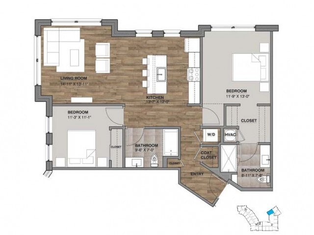 Two Bedroom - Unit P - P