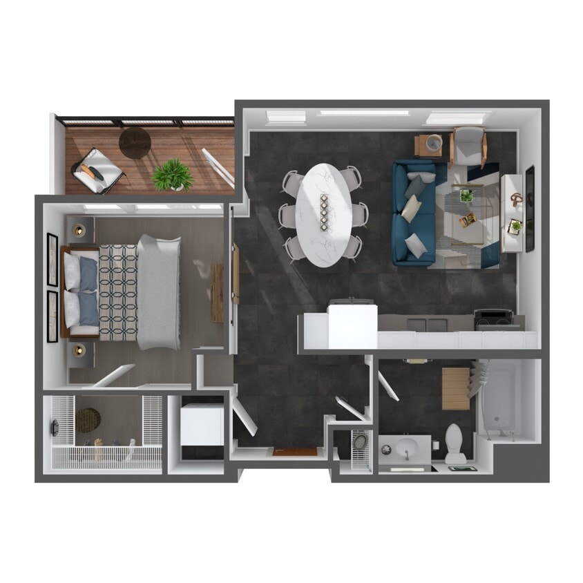 Floor Plan - 1 Bed/1 Bath-A4