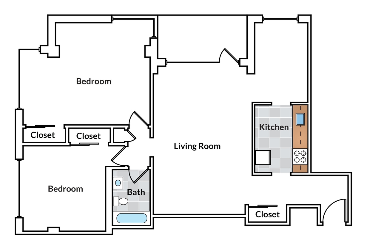 Floor Plan - 2 Bedroom with Balcony 20 Tier