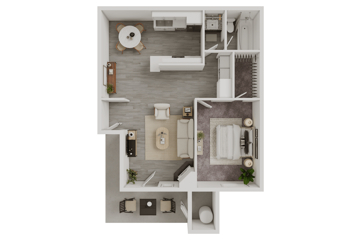 Floor Plan - RENOVATED BARCELONA - 682 SQ FT