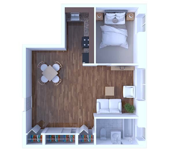 Floor Plan - 1 Bedroom Floor Plan A4