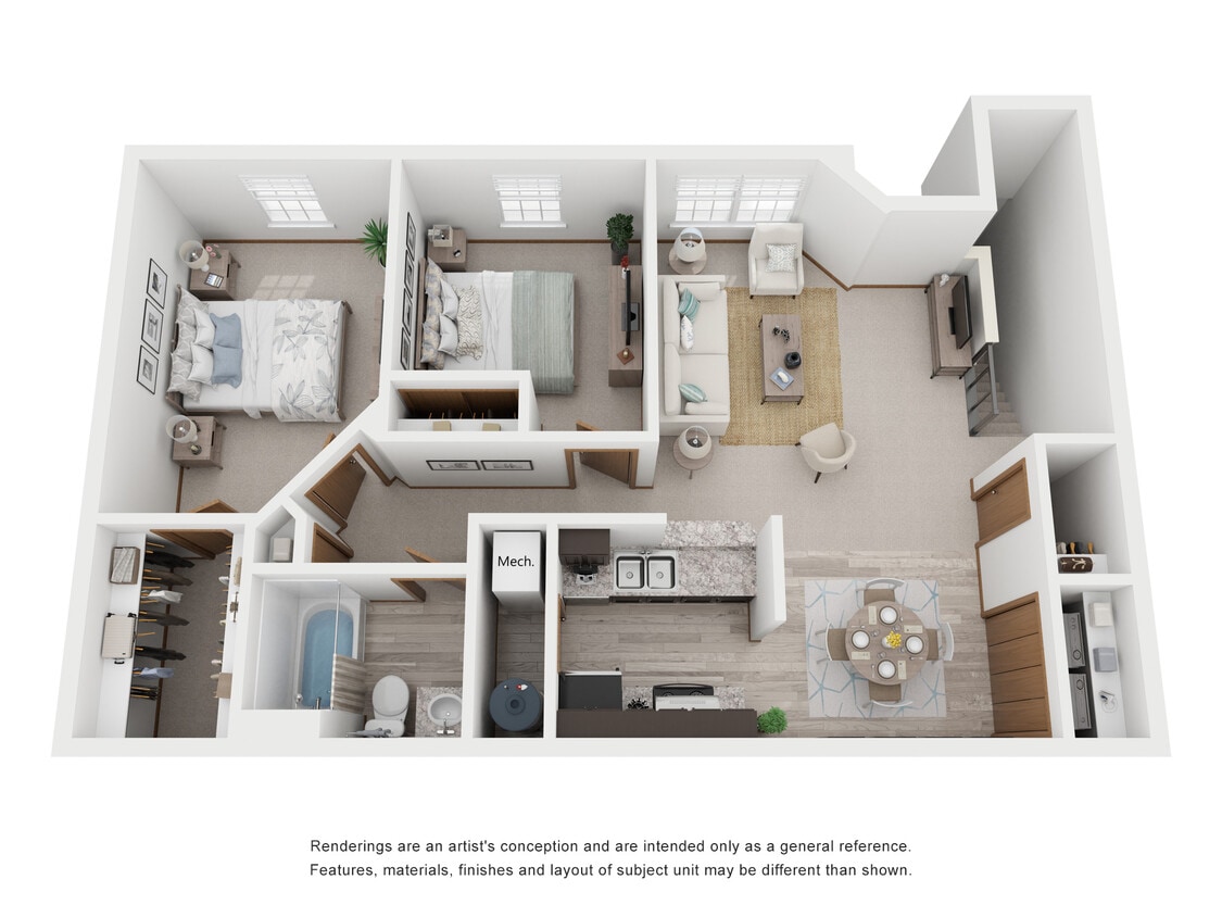 Floor Plan - Two Bed, One Bath