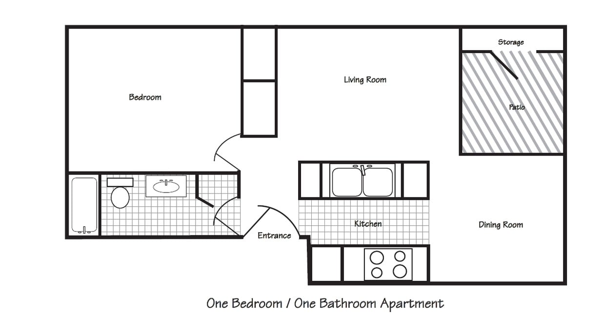 Floor Plan - One Bedroom One Bath