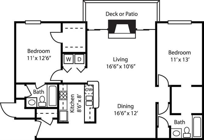 Floor Plan - 2BR-2BA-SUITE