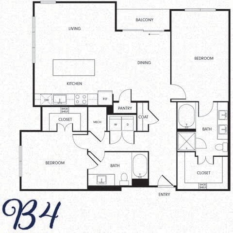 Floor Plan - Two-Bedroom (B4)