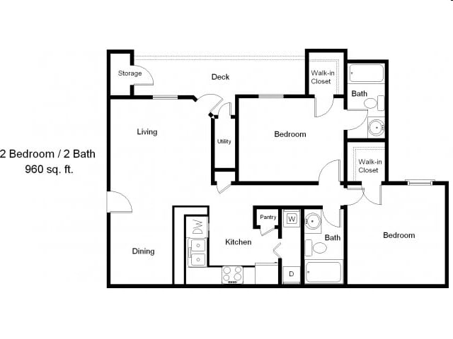 2BR/2BA - Two Bedroom