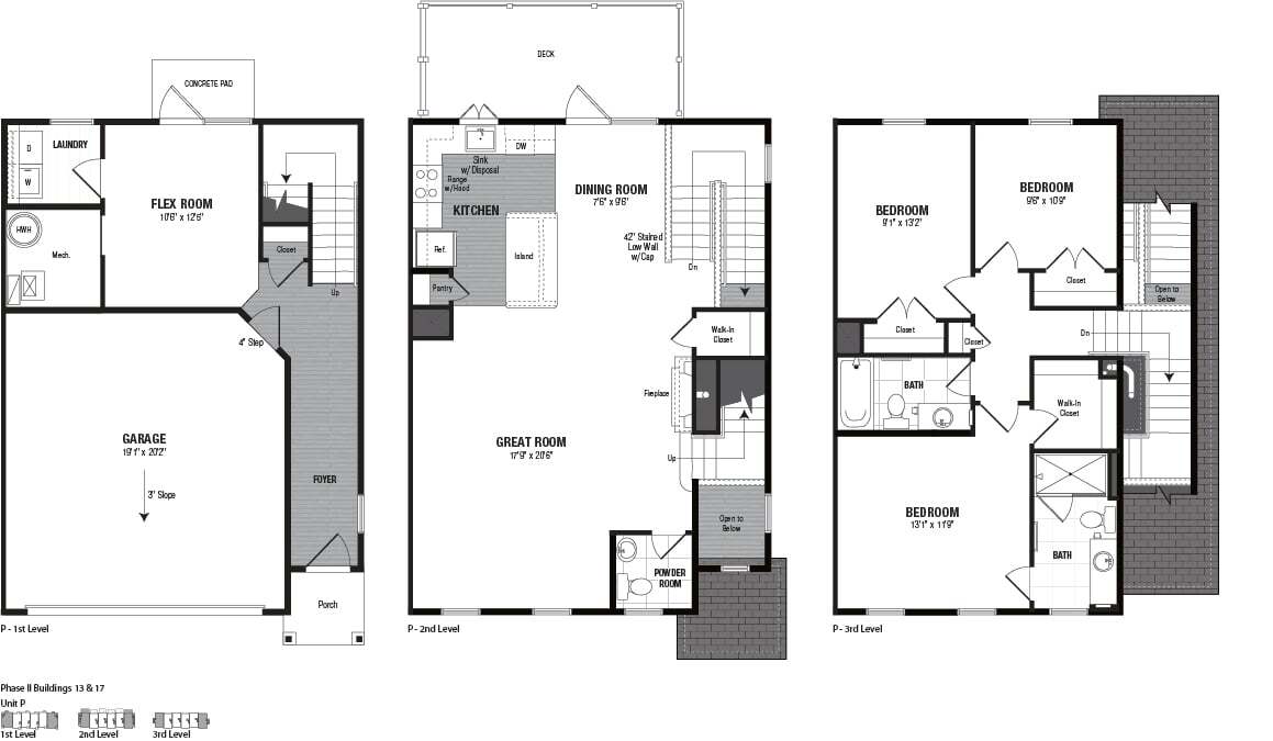 Floor Plan - 3 Bed 2.5 Bath TH-P