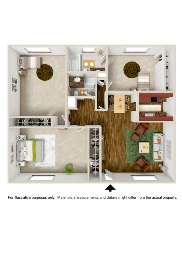 Floor Plan - 3 Bedroom 2 Bath