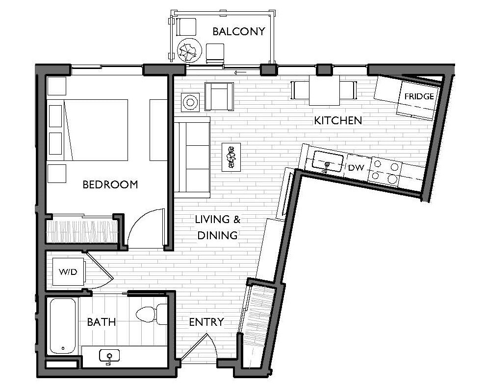 Floor Plan - 1x1 L-N