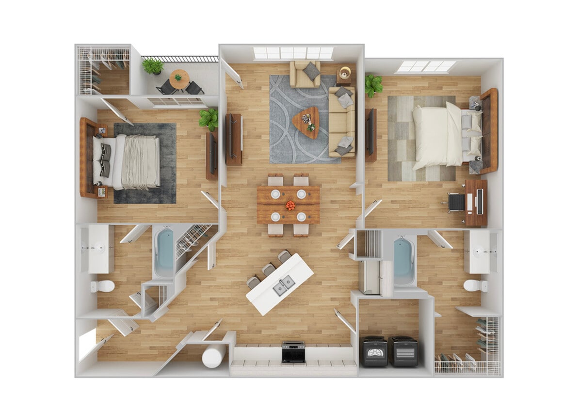 2 Bedroom | 2 Bath | 1093 SF | Renovated - B1 | Renovated