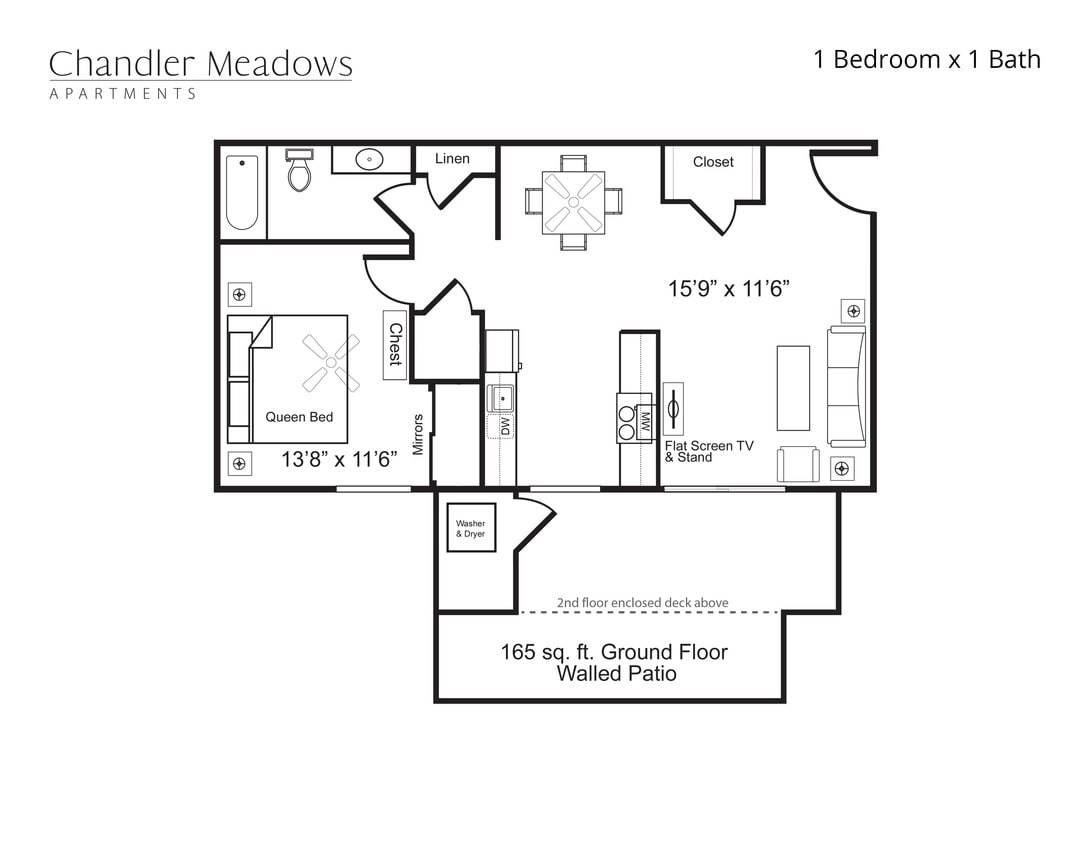 1 Bedroom, 1 Bath - 1x1