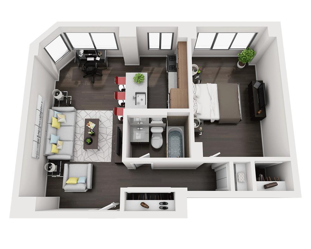Floor Plan - One Bedroom A1G