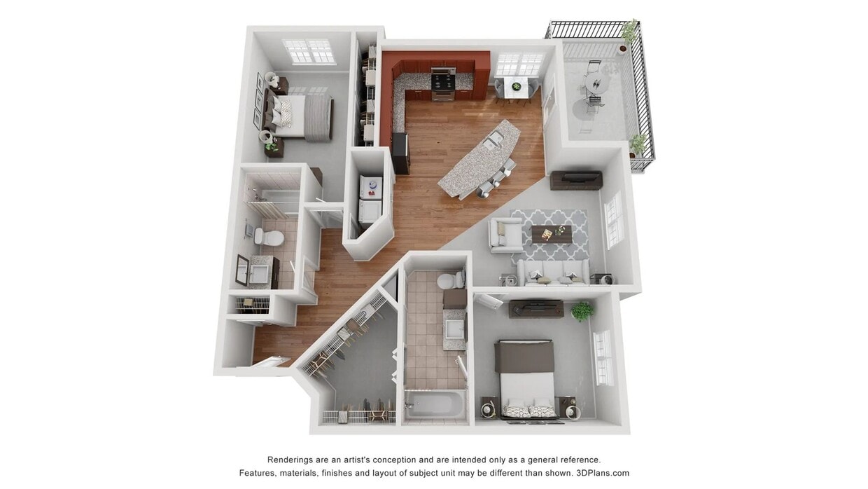 The Ashford floorplan offers two beds, two baths. - The Ashford