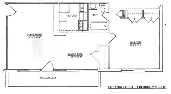 Floor Plan - 1BR & 1Bath