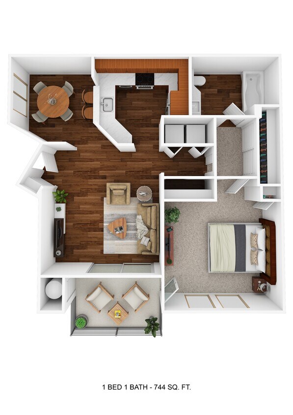 Floor Plan - Large 1 Bed, 1 Bath