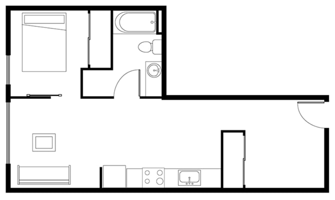 Floor Plan - 1 Bed A