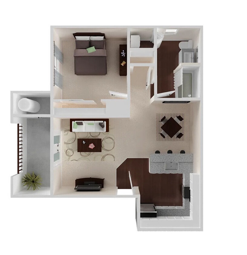 Floor Plan - 1 Bedroom 1 Bathroom