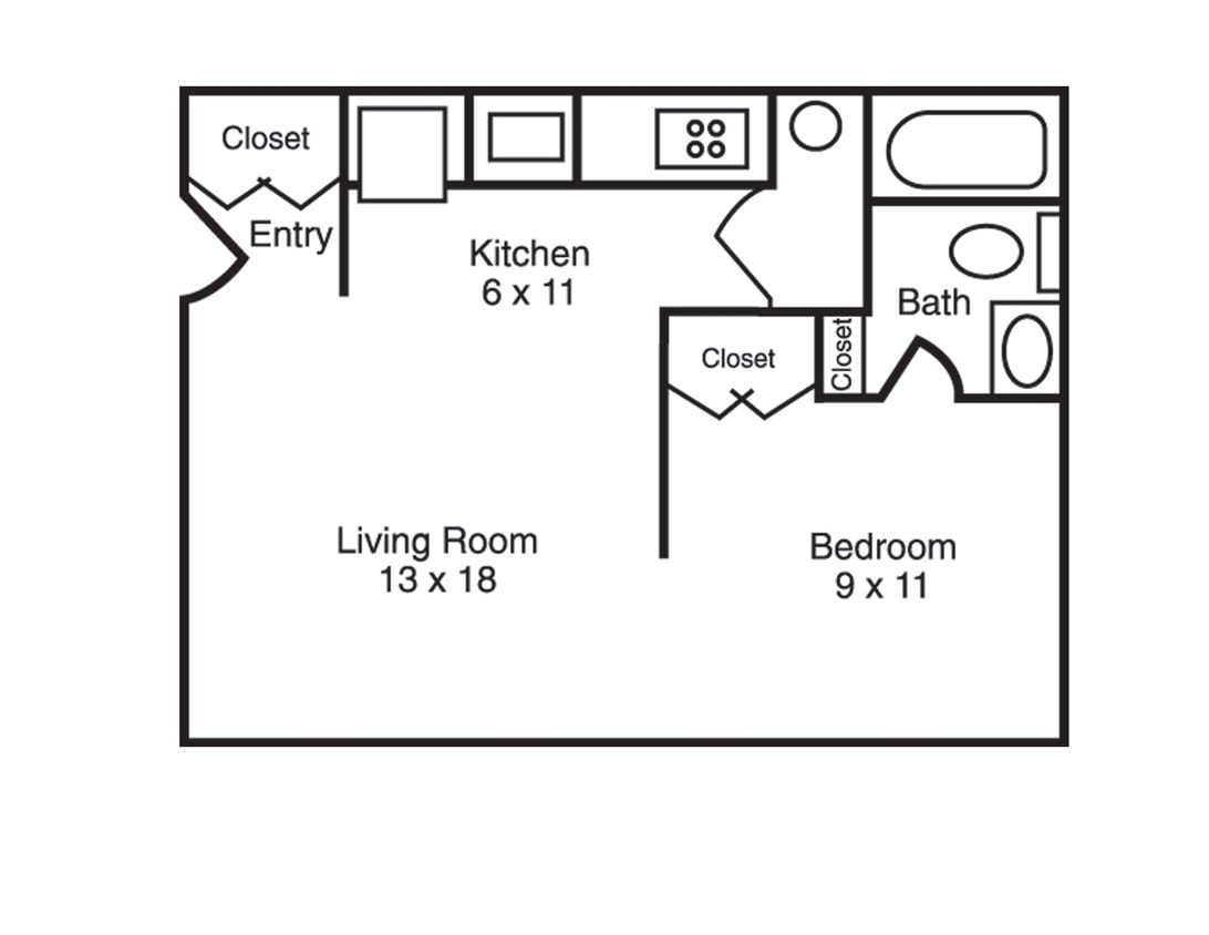 1BR/1BA - Phase I - Studio