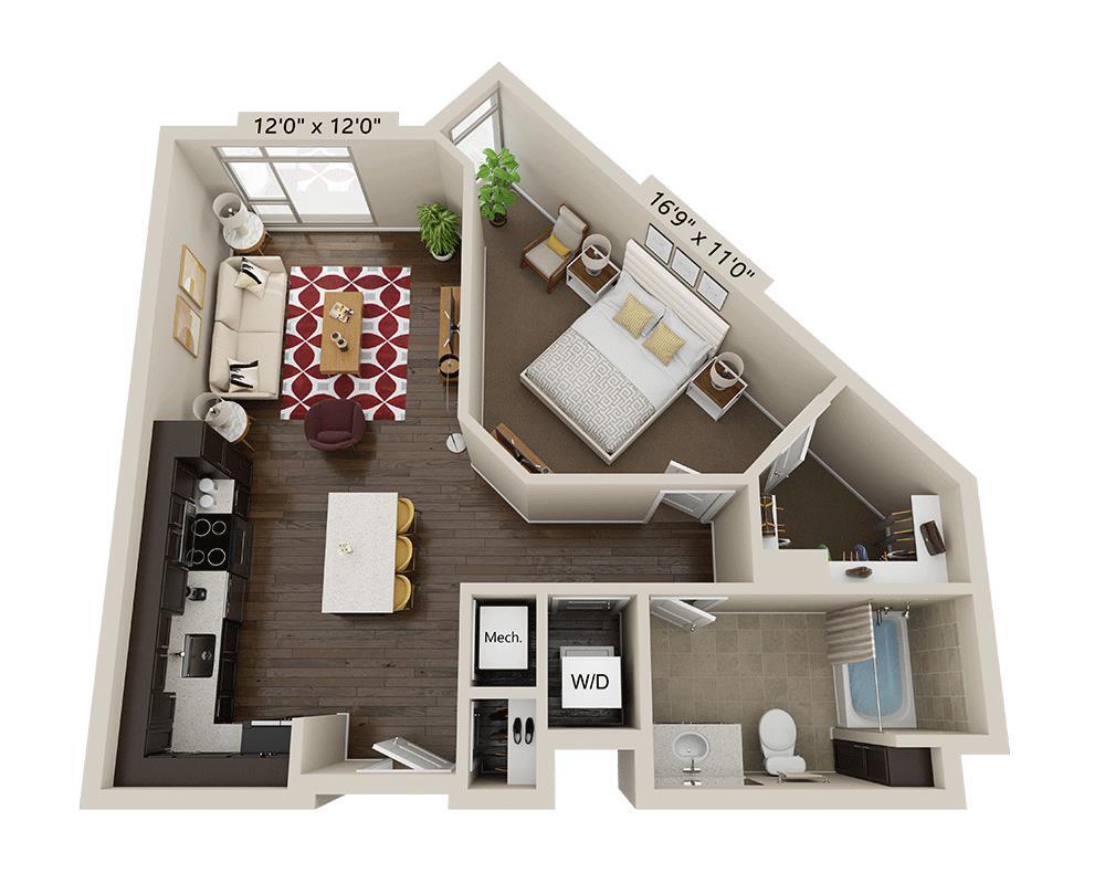 Floor Plan - One Bedroom A1G