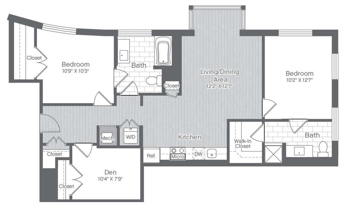 Floor Plan - 2 Bed/2 Bath-B8
