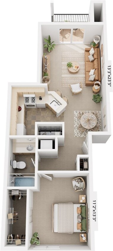 Floor Plan - One Bedroom