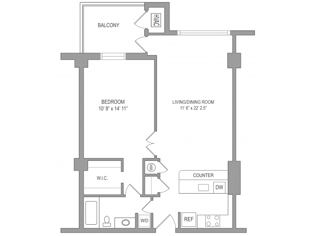 1x1 Modernized - 1BR/1BA MODERNIZED