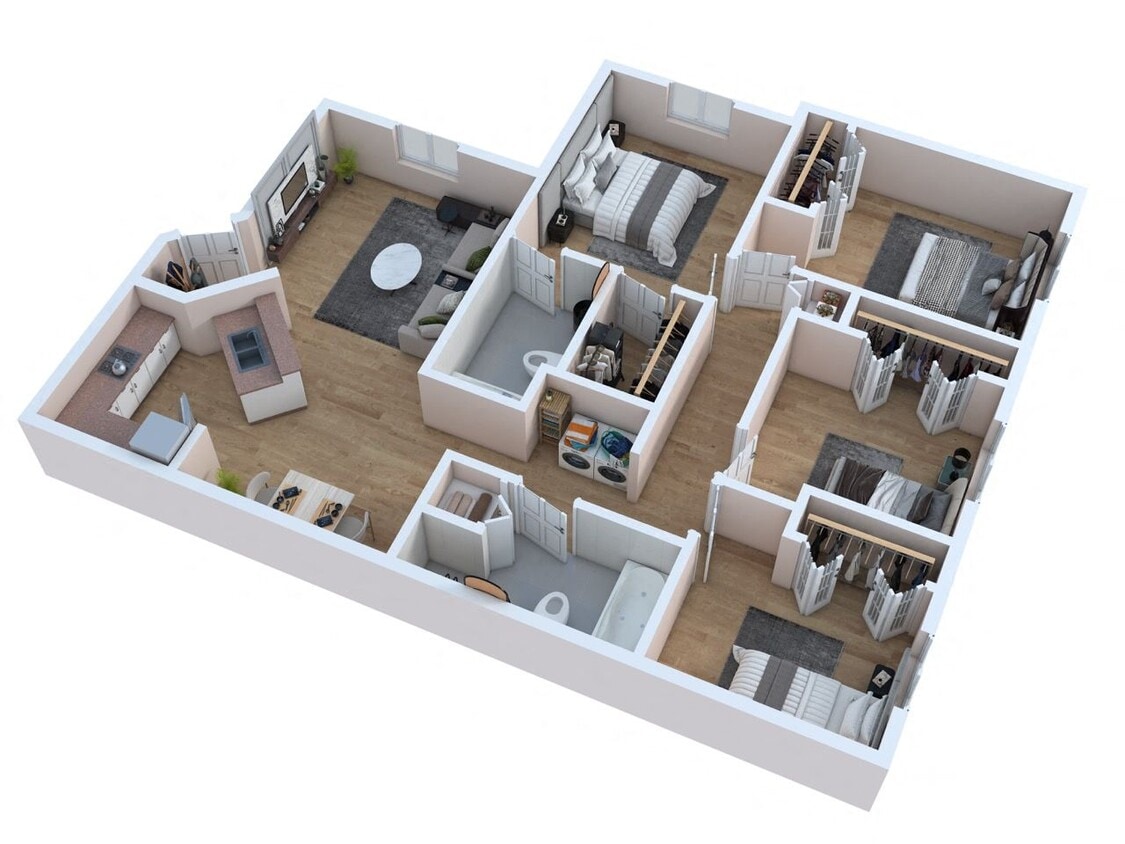 Floor Plan - Four Bedroom Two Bath