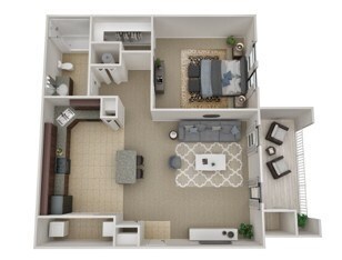 Floor Plan - 1 Bedroom, 1 Bathroom