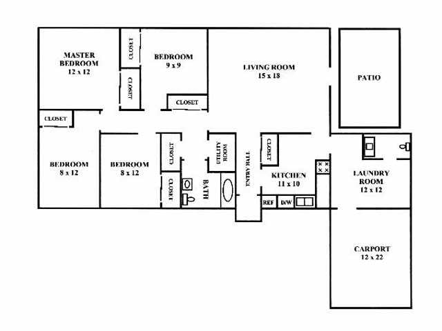 4 Bed 1.5 Bath Twin Single - Four Bedroom Twin Single