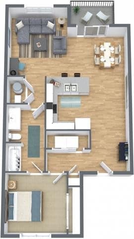 Floor Plan - 1 Bedroom / 1 Bathroom
