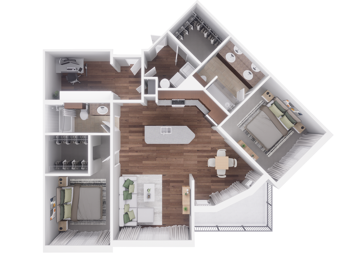 Floor Plan - H-2B2B-study