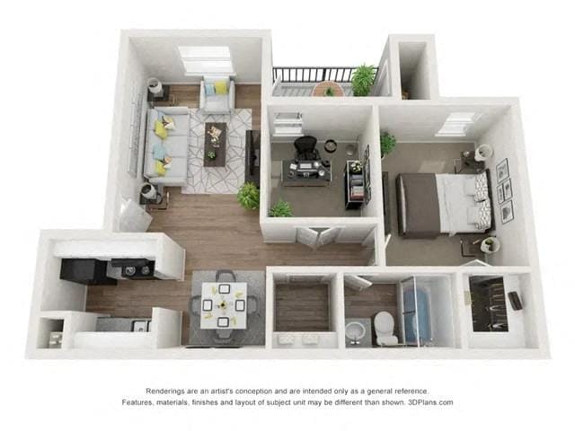 Floor Plan - 1 BEDROOM | 1 BATHROOM B