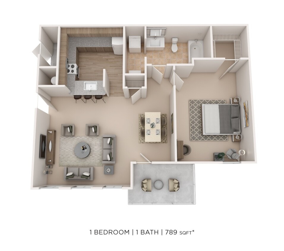 Floor Plan - One Bedroom