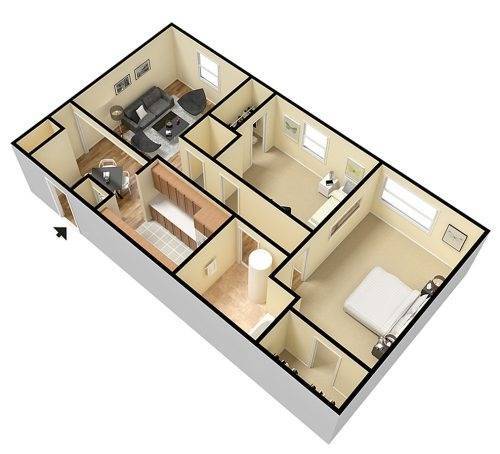 Floor Plan - 2BR - 1BTH