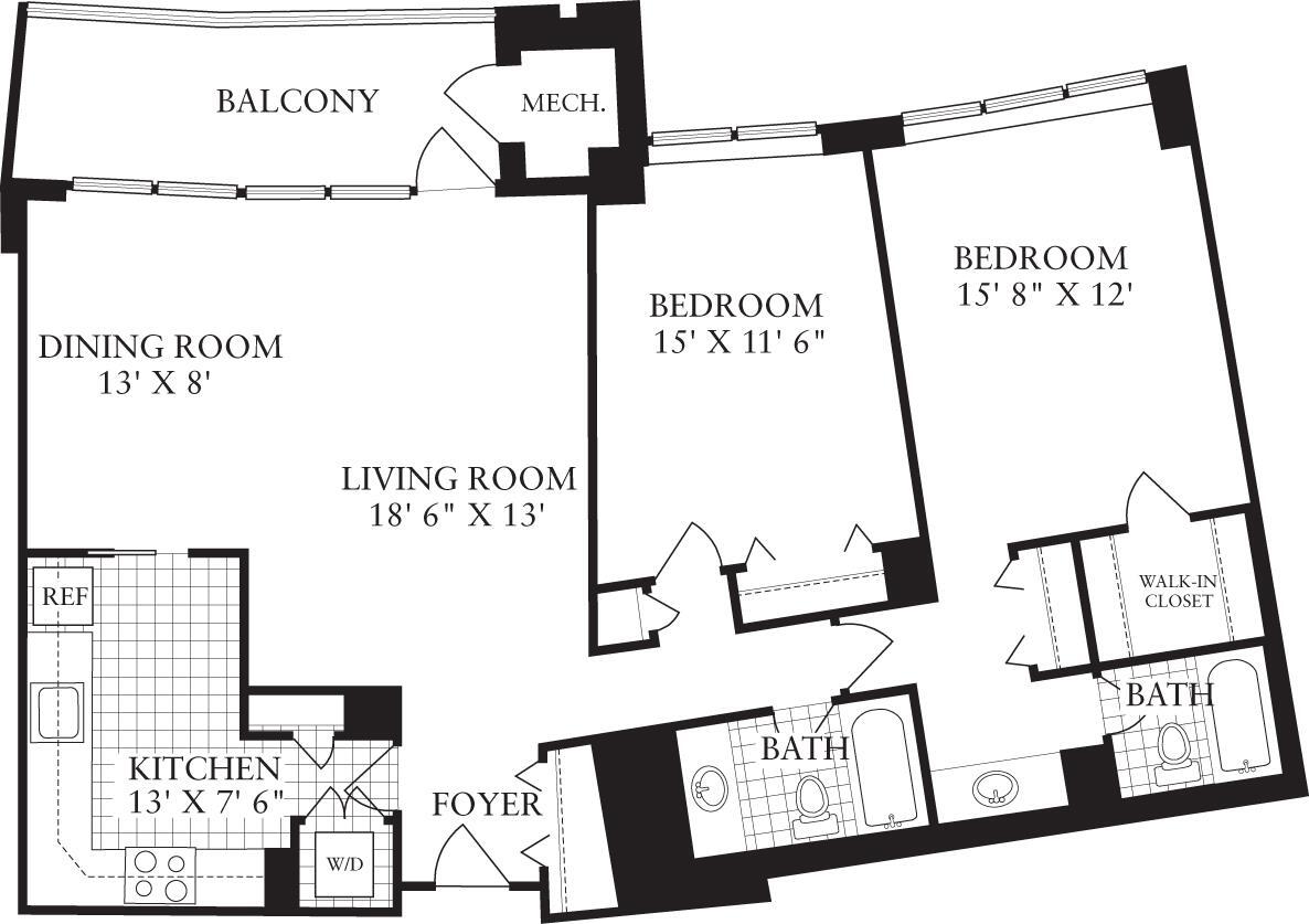 Floor Plan - 2 Bedrooms L