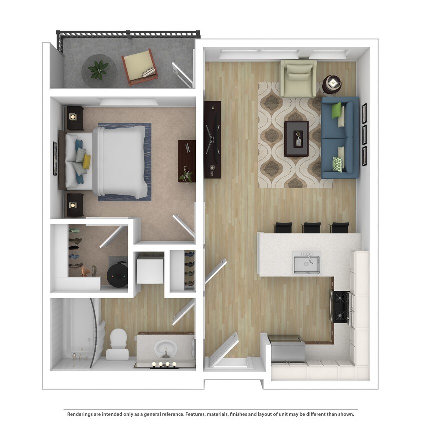 Floor Plan - 1B 1B Plan A Alt