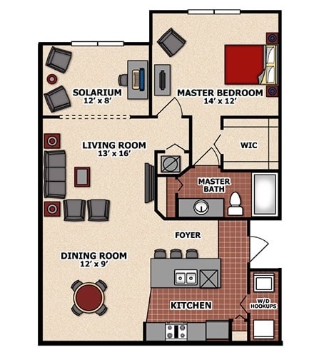 1 Bed 1 Bath - 1x1 Patio