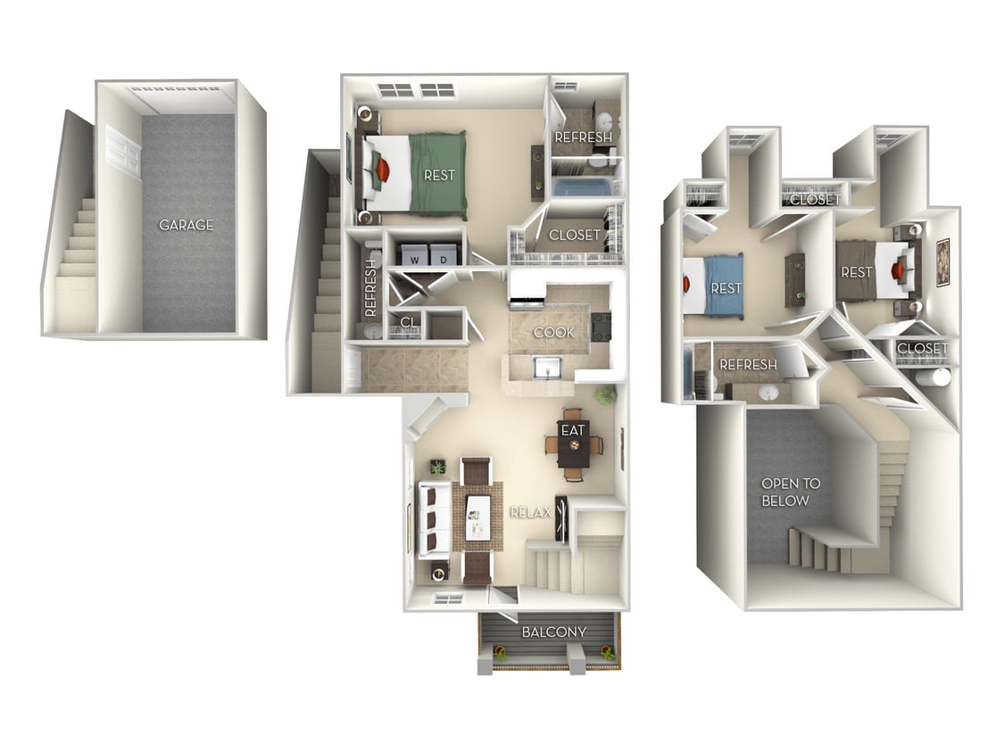 Floor Plan - Sanibel Town Home