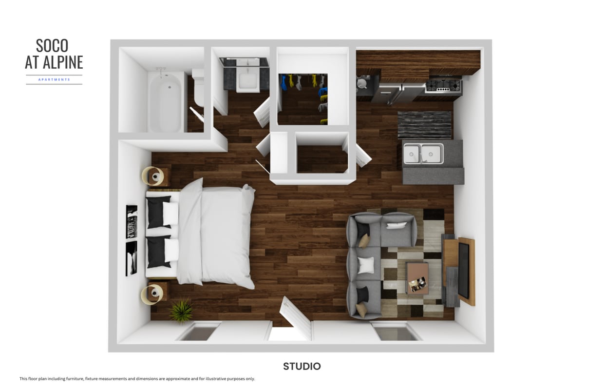 Floor Plan - Studio 1 bathroom