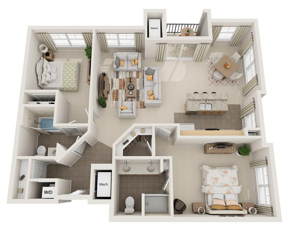 Floor Plan - Two Bedroom B2I2