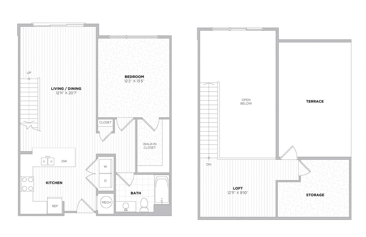 Floor Plan - 1 Bedroom Loft