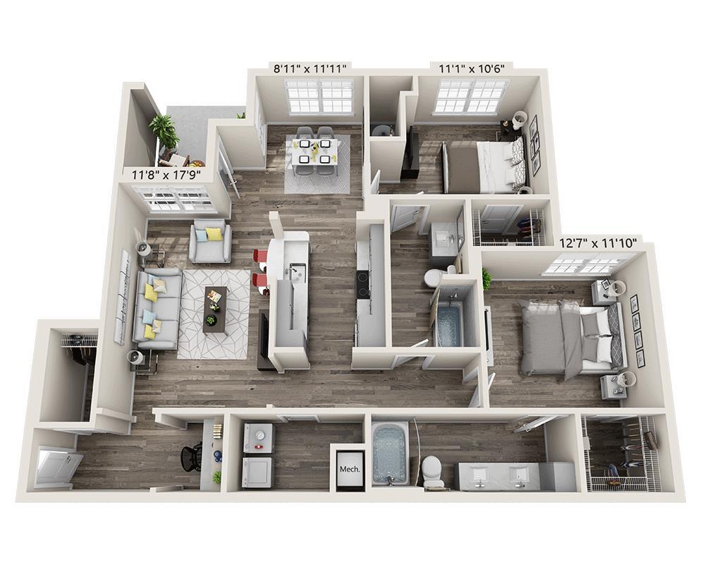 Floor Plan - Plan F1 (B2B)