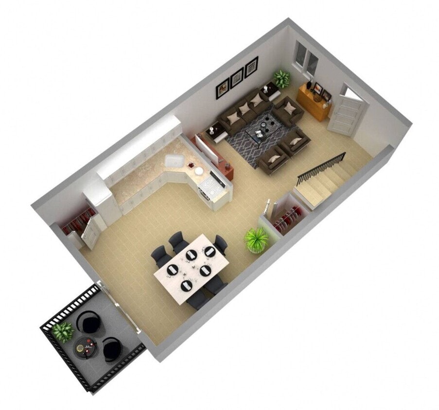 Floor Plan - Taras Manor Two Bedroom Townhome