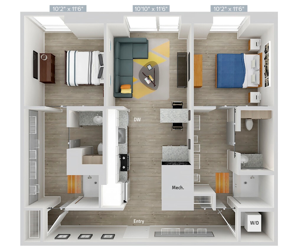 Floor Plan - B2-979SF-Apt123